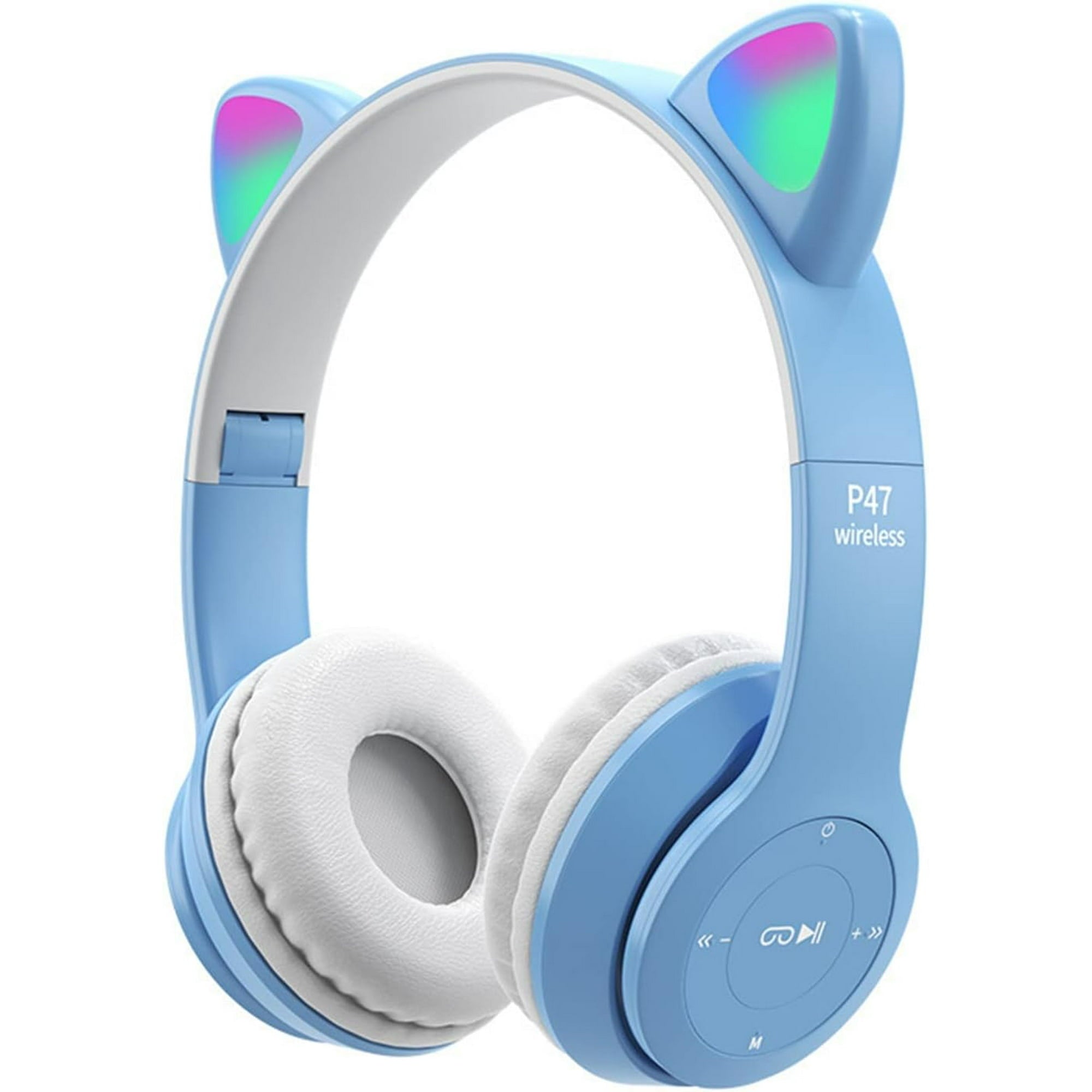 P47M Wireless Cat Ear Headphones with RGB Lights