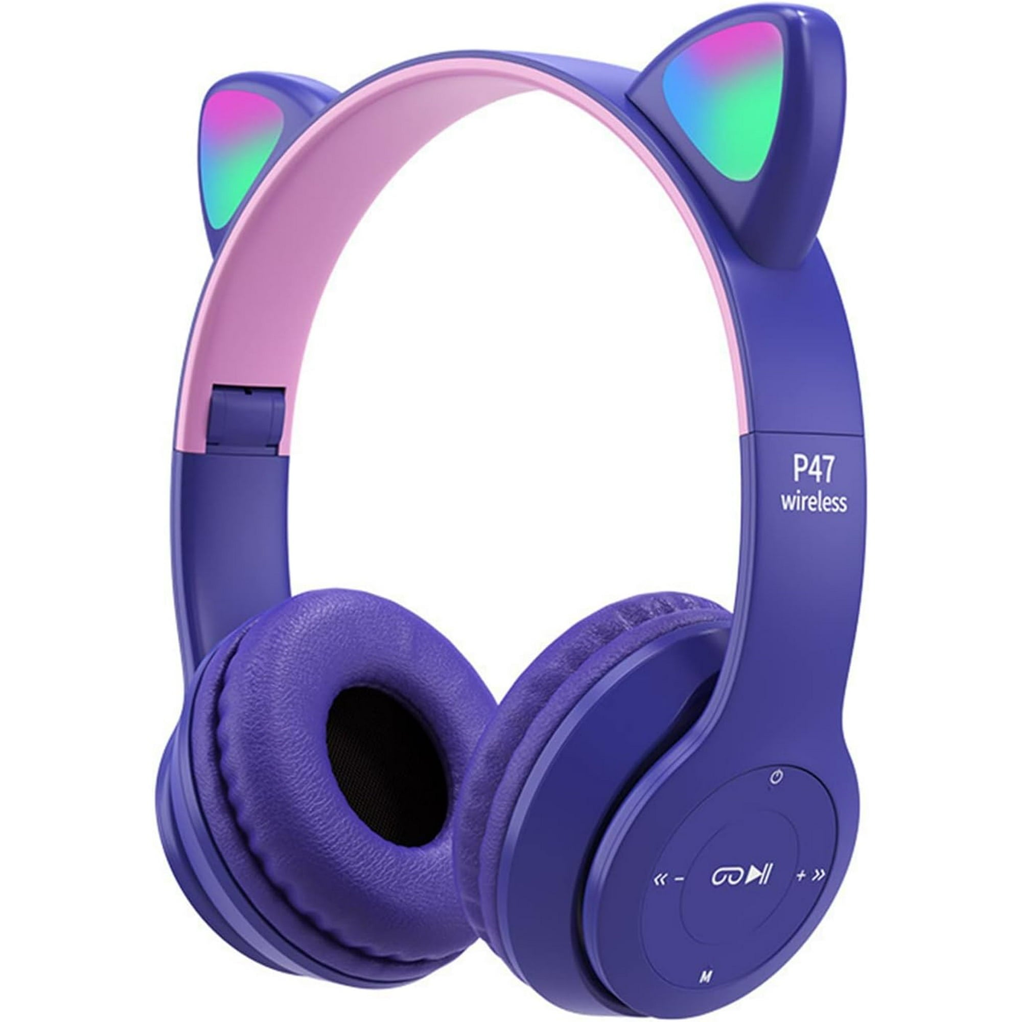 P47M Wireless Cat Ear Headphones with RGB Lights