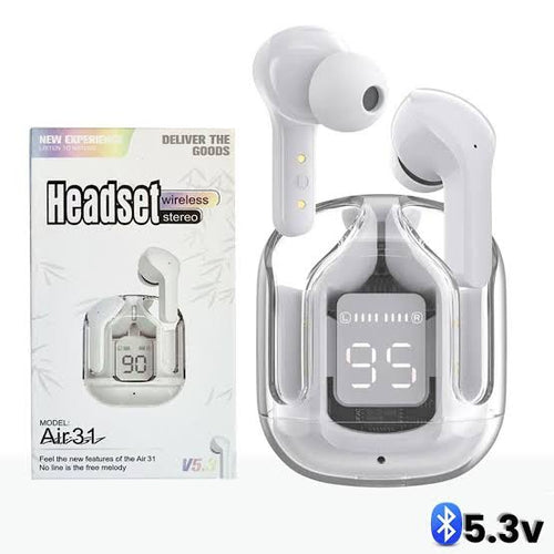 Air 31 Wireless Earbuds with LED Digital Display – Bluetooth 5.3 Gaming Headset